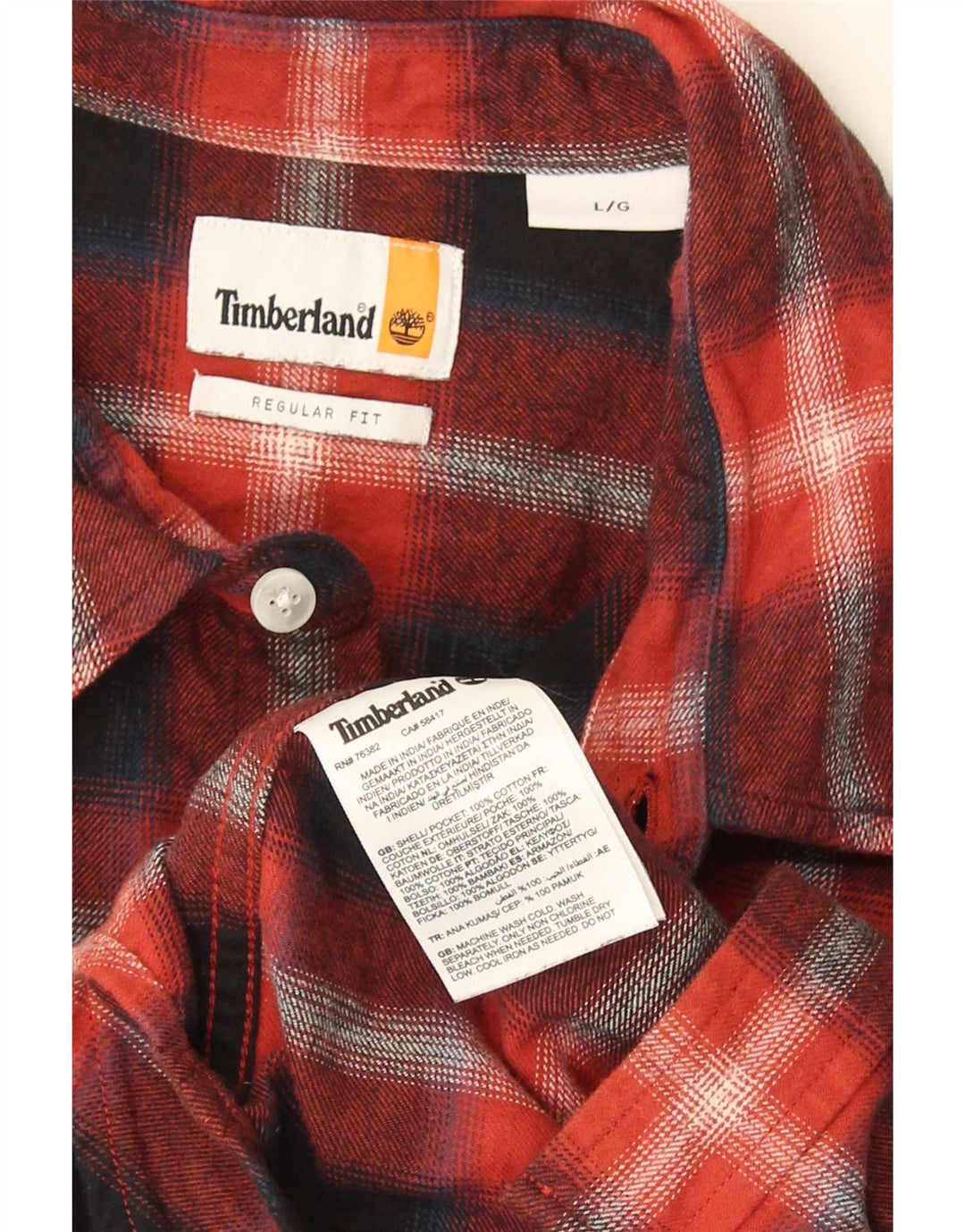 Мужская фланелевая рубашка стандартного кроя Timberland, большой размер, темно-синяя клетка, хлопок