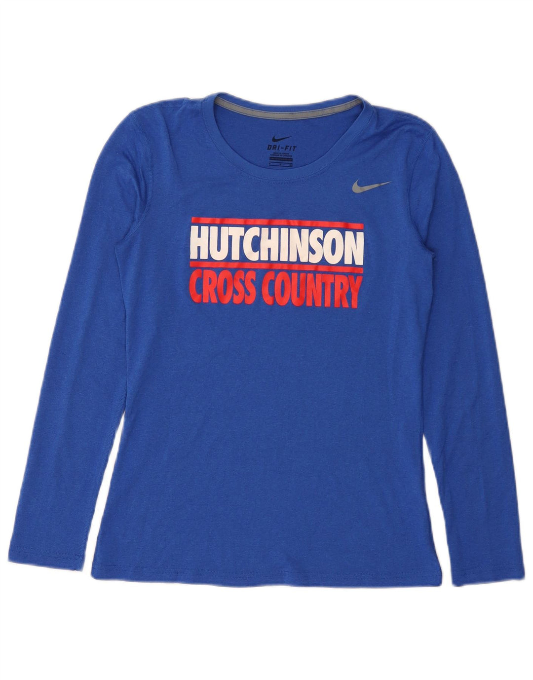 Женские кроссовки Nike Hutchinson Graphic Top с длинным рукавом UK 10, маленький синий полиэстер