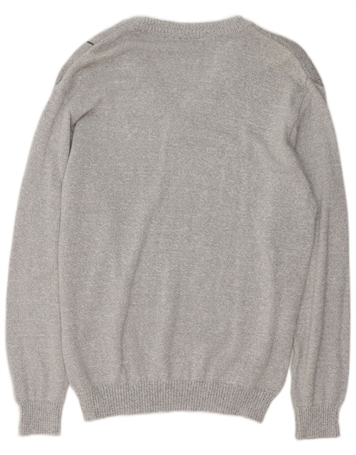 Marc Rene Мужской джемпер с v-образным вырезом IT 50 Medium Grey Geometric