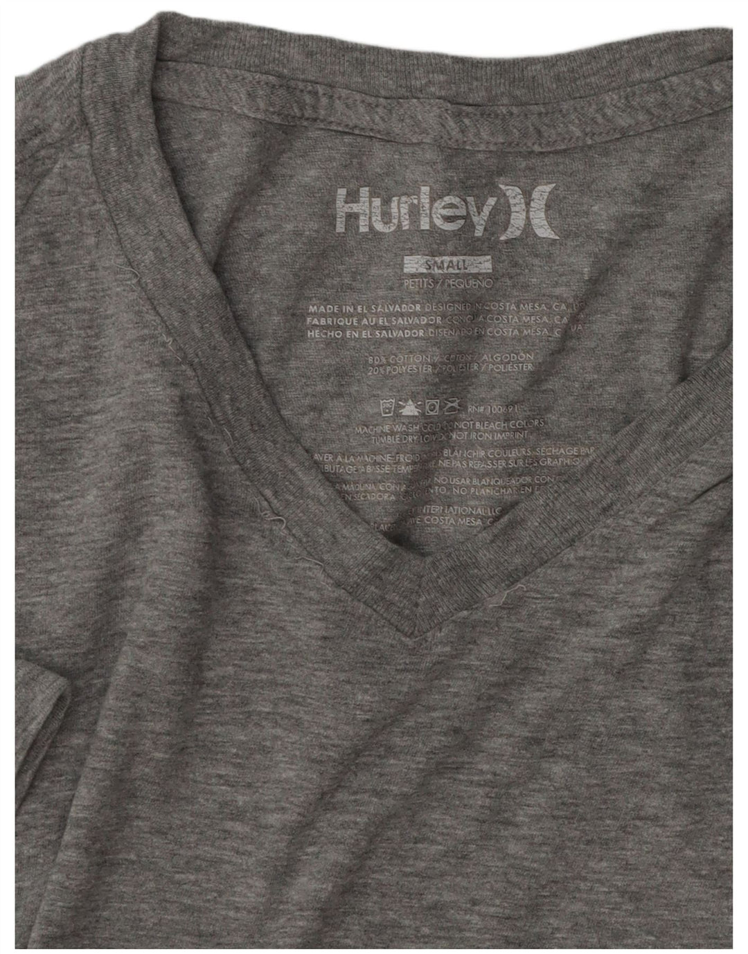 Мужская футболка Hurley, маленький серый хлопок с крапинками