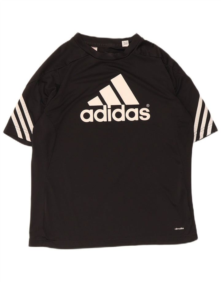 Женская футболка Adidas Climalite с рисунком Top UK 12, средний черный полиэстер