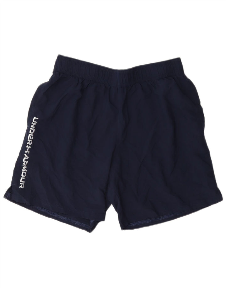 Мужские спортивные шорты с рисунком Under Armour, большие темно-синие, полиэстер