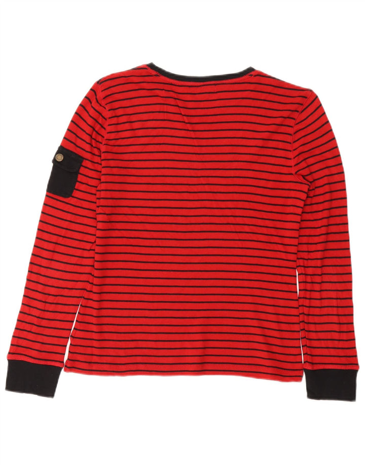 Женский топ CHAPS с длинным рукавом UK 12, хлопок в среднюю красную полоску