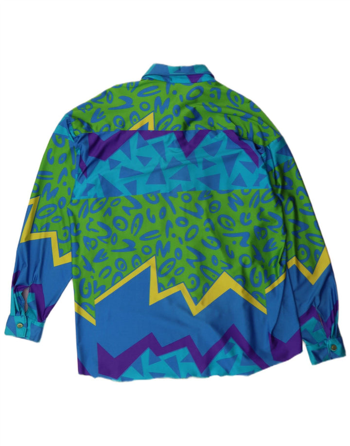 Мужская рубашка VINTAGE XL синяя с геометрическим узором