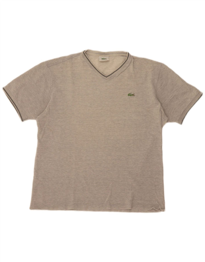 Мужская футболка Lacoste, размер 5, большой серый хлопок с крапинками