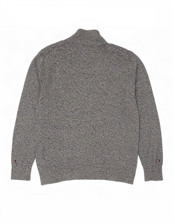 Мужской кардиган Tommy Hilfiger XL, темно-синий хлопковый крапчатый свитер