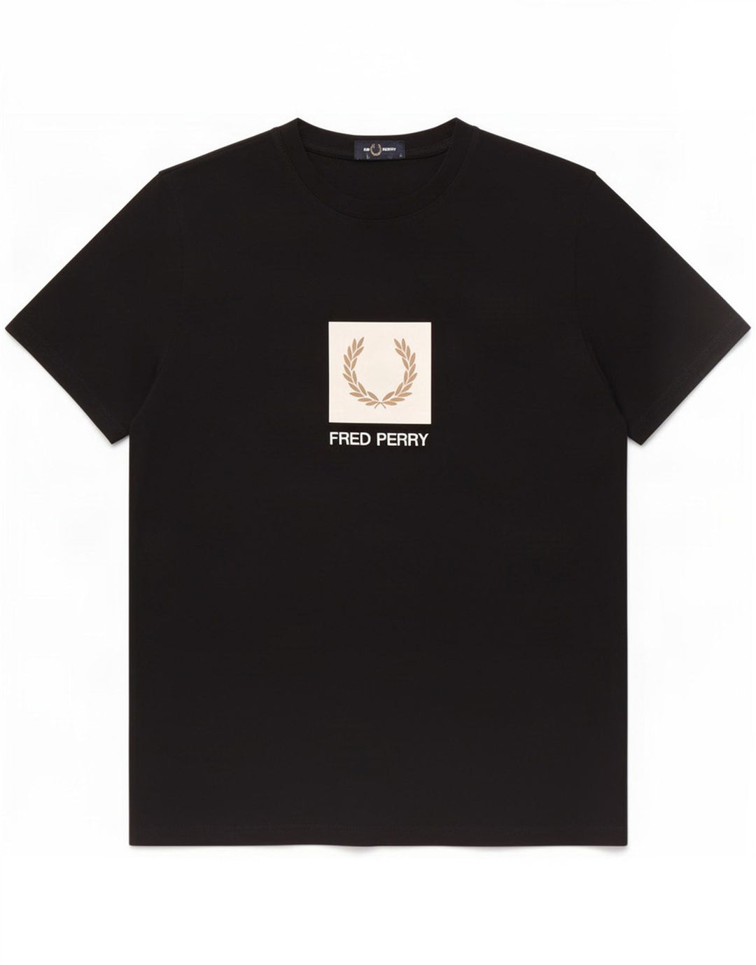 Мужская футболка с рисунком Fred Perry, средний черный хлопок