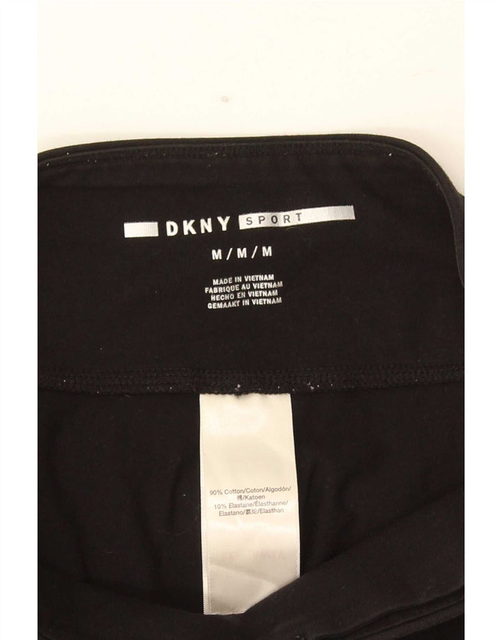 Женские укороченные леггинсы с рисунком Dkny UK 12, средний черный хлопок, черный цвет
