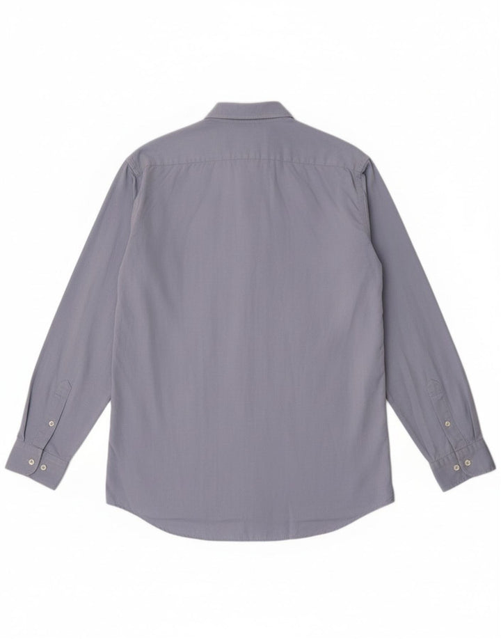 Мужская рубашка Lacoste, размер 40, средний синий хлопок, размер 40