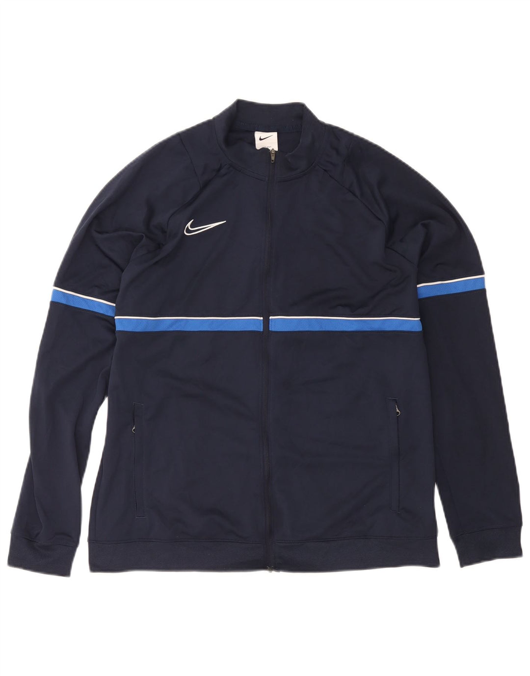 Мужская спортивная куртка Nike Dri Fit XL, темно-синяя, полиэстер с цветными блоками