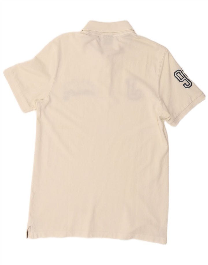 JACK & JONES Mens Graphic Polo Shirt Large White