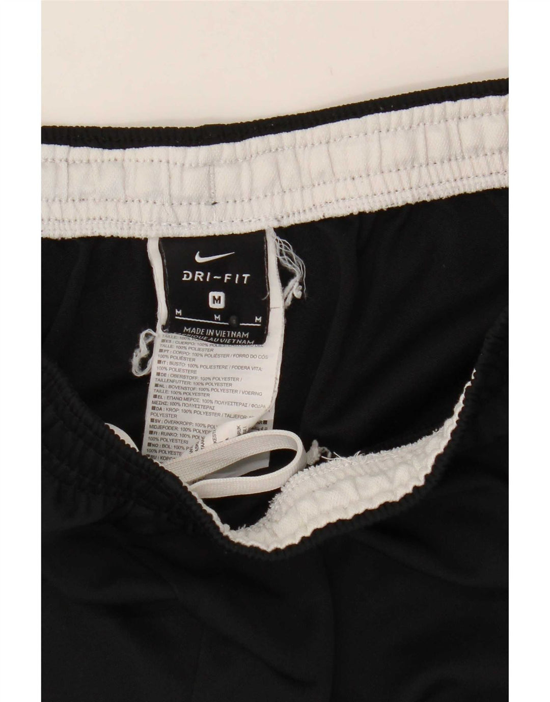 Мужские спортивные брюки Nike Dri Fit среднего размера, полиэстер с цветными блоками, средний черный