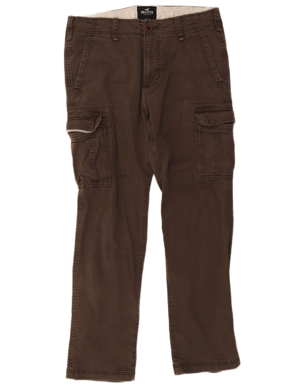 Мужские брюки карго Hollister W34 L32 коричневые, хлопковые
