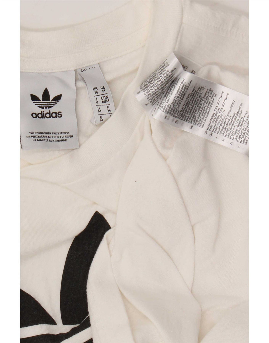 Adidas Мужская футболка с рисунком Топ среднего размера, белый хлопок
