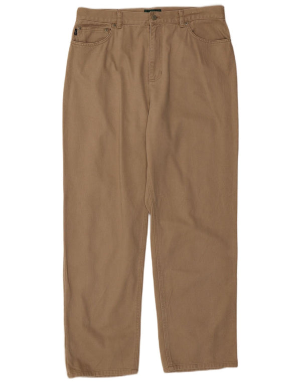 Женские прямые повседневные брюки Ralph Lauren, размер США 16, большие W34 L30, бежевые