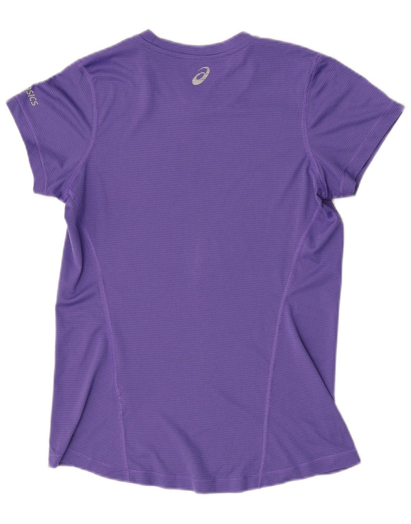 Женская футболка с рисунком Asics Top UK 10, маленькая фиолетовая полоска