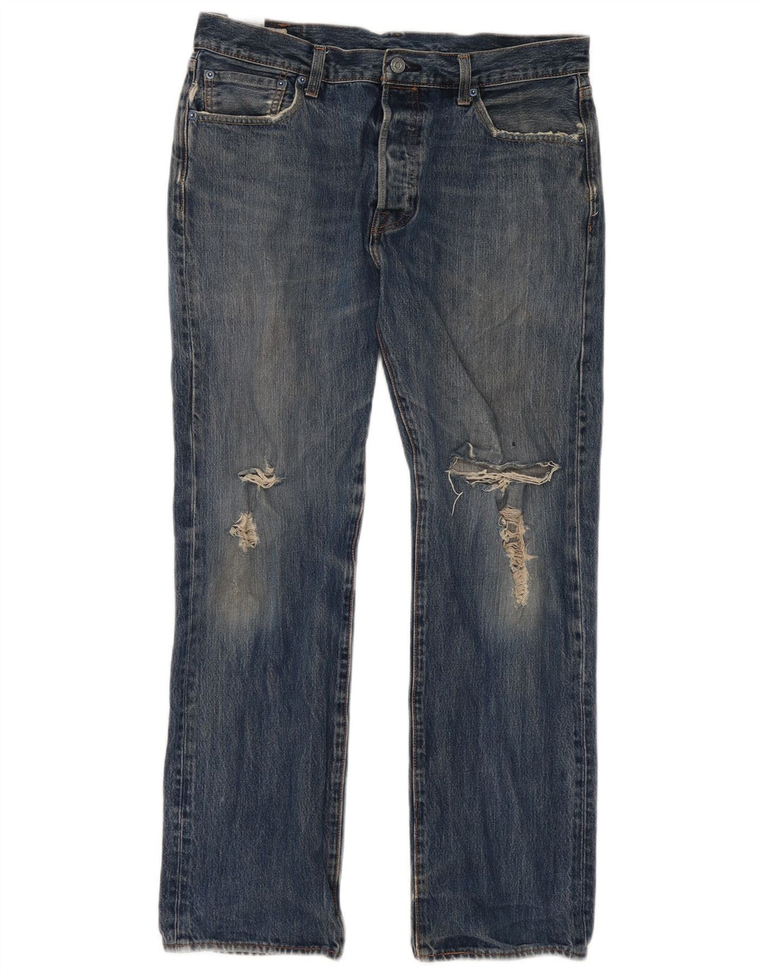 Мужские потертые прямые джинсы Levi's W34 L32, синий хлопок