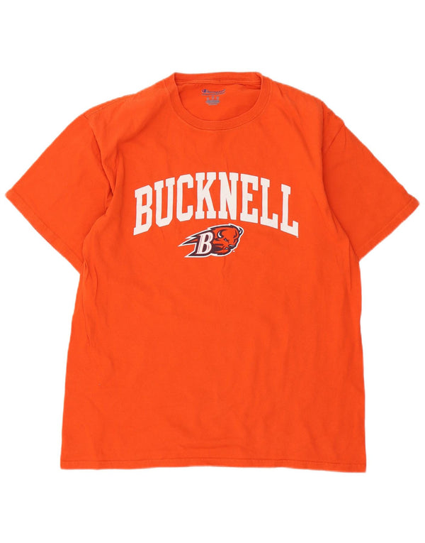 Мужская футболка с рисунком Bucknell Bison Football Top, большая оранжевая