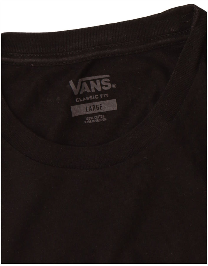 Мужская футболка классического кроя Vans, большой черный хлопковый топ