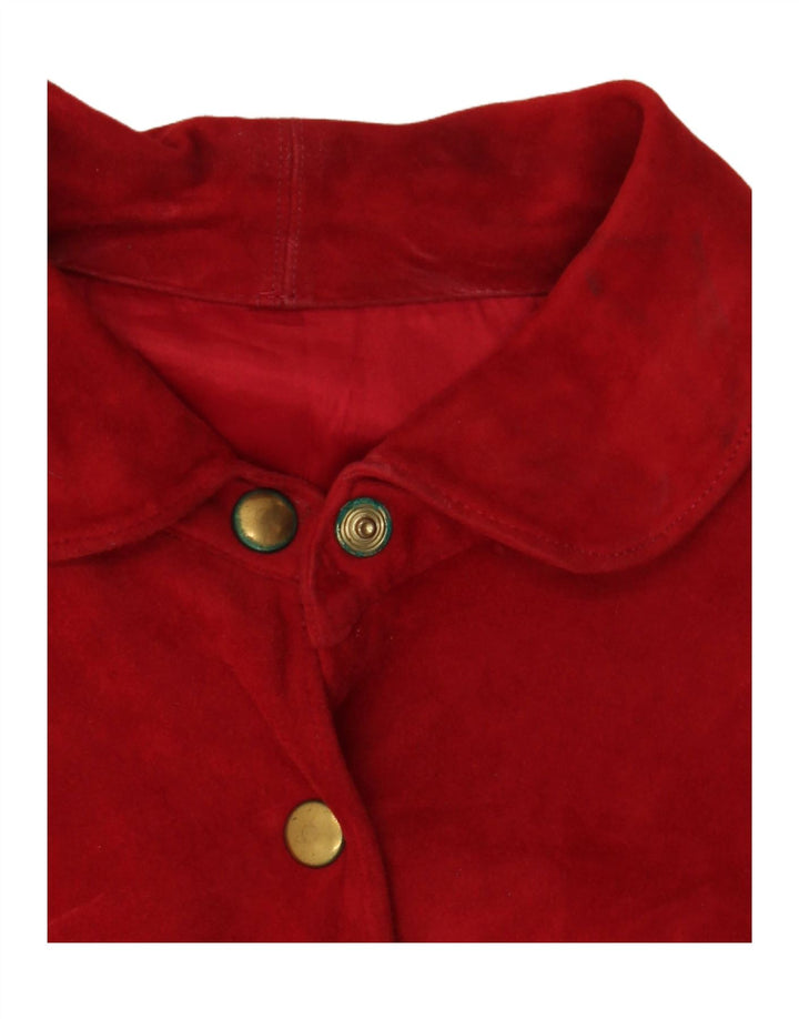 ВИНТАЖНЫЙ комплект из 2 женских замшевых юбок UK 14, средний W30, красная кожа