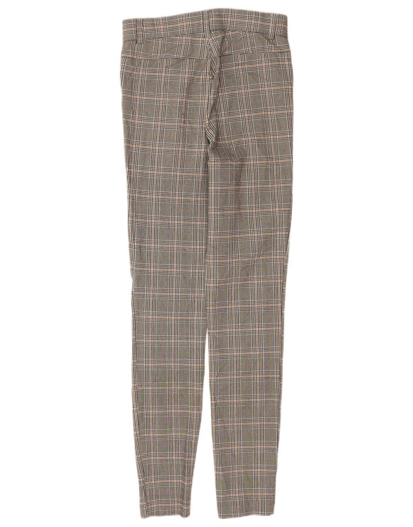 Женские повседневные узкие брюки Zara XS W24 L28 серые вискозные в клетку