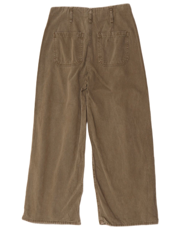 Женские укороченные широкие джинсы Zara EU 38 Small W28 L25 Хаки