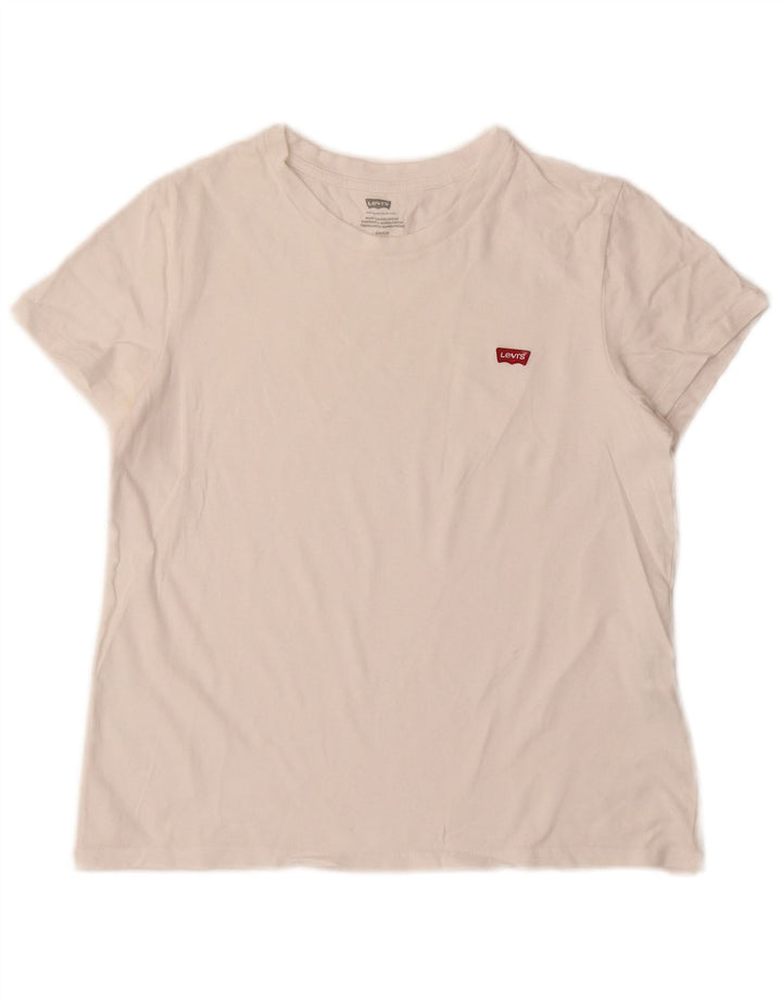 Женская футболка Levi's Top UK 10, маленькая, белый хлопок