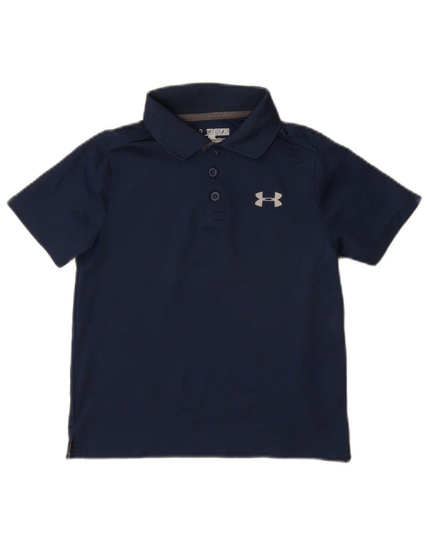UNDER ARMOUR Boys Heat Gear Polo Shirt 6-7 Years XS Navy Blue