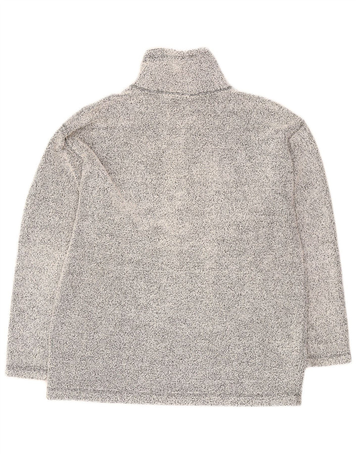 Мужской топ Reebok с воротником на молнии и длинным рукавом, средний серый в крапинку