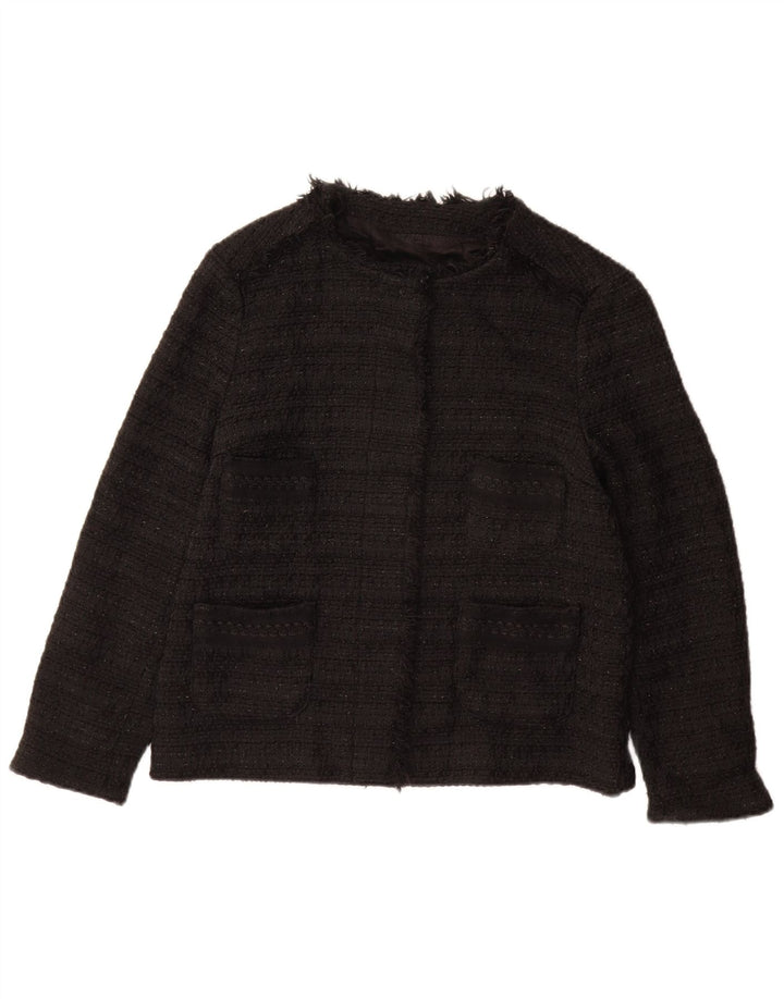 Женский пиджак ZARA UK 12, средний черный