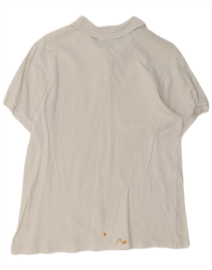Женская рубашка поло Lacoste, размер 46 XL, белый хлопок