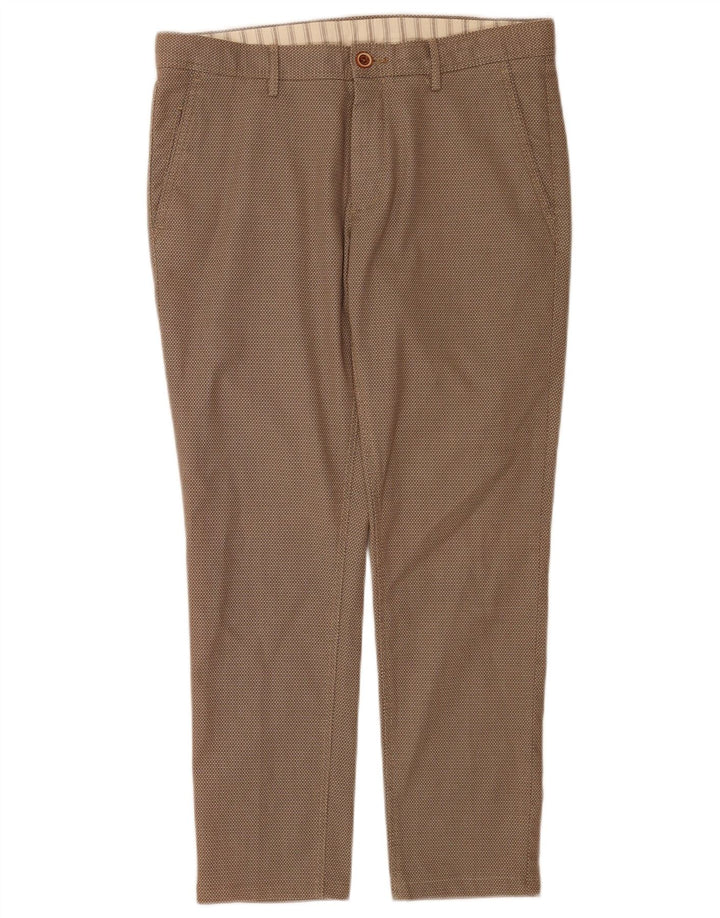 Мужские брюки-чиносы Massimo Dutti EU 40 Medium W31 L27 Коричневые с геометрическим рисунком