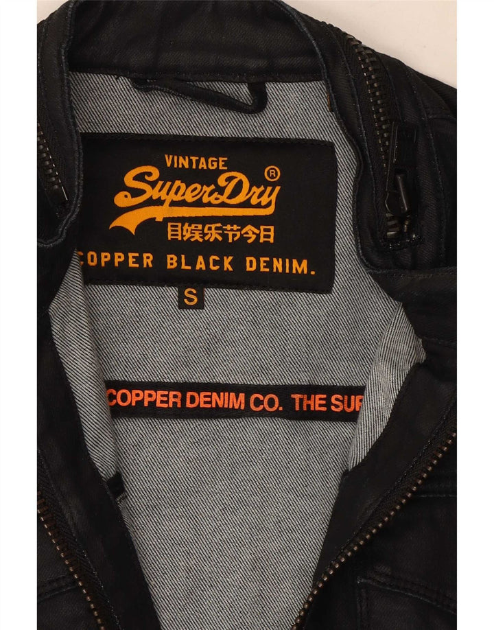 Мужская джинсовая куртка Superdry UK 36, маленькая, черный, хлопок