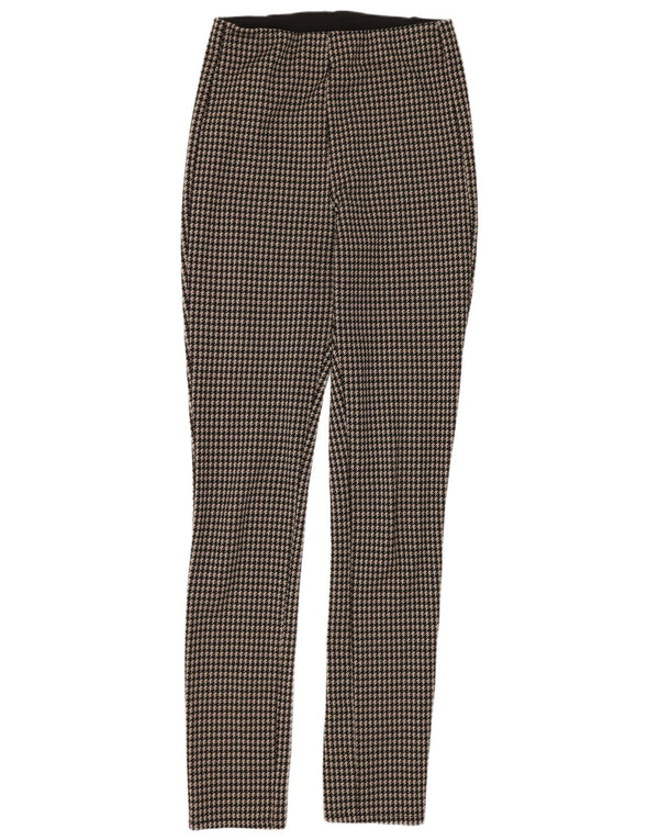 Женские леггинсы Zara UK 14, средние, черные с узором «гусиные лапки»