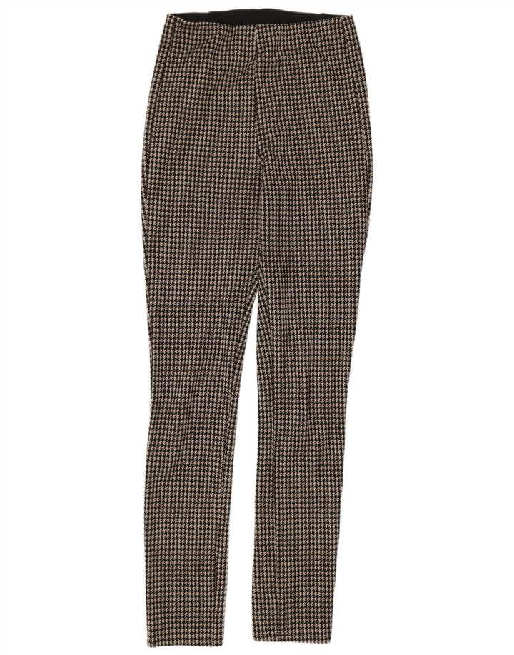 Женские леггинсы Zara UK 14, средние, черные с узором «гусиные лапки»