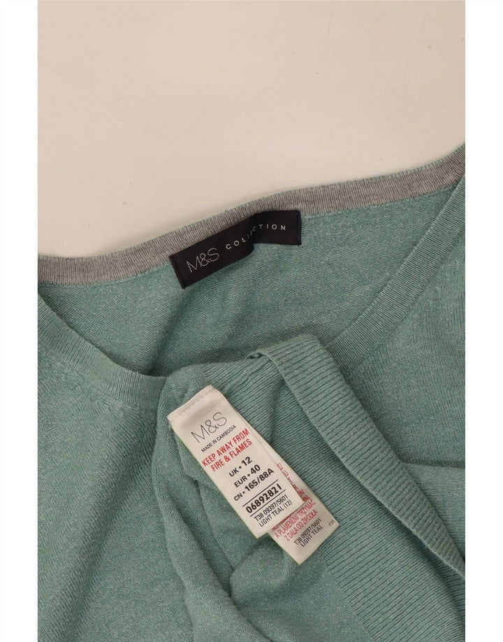 Женский кардиган Marks & Spencer UK 12, средний зеленый вискоза