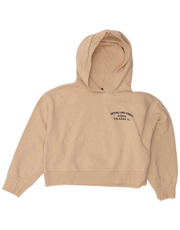 Женский укороченный джемпер с капюшоном Zara UK 14, средний бежевый