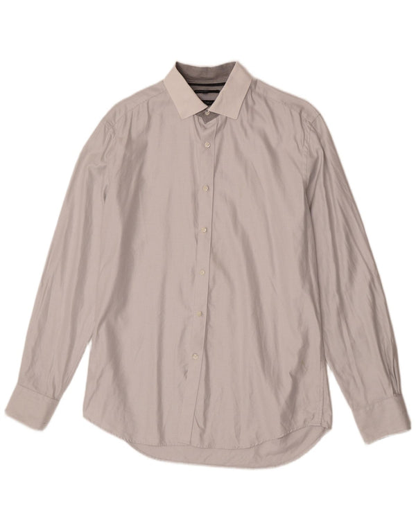 Marks & Spencer Mens Autograph Shirt Size 41 Medium Grey Cotton