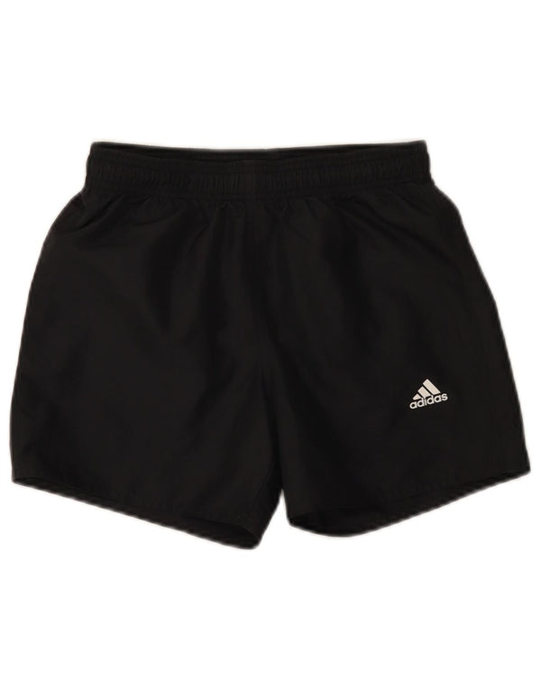 Спортивные шорты Adidas для мальчиков 11-12 лет, черные спортивные шорты из полиэстера