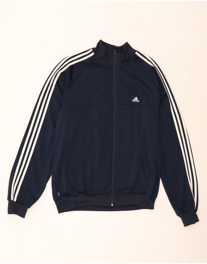 Мужской спортивный костюм Adidas, большая куртка из темно-синего полиэстера