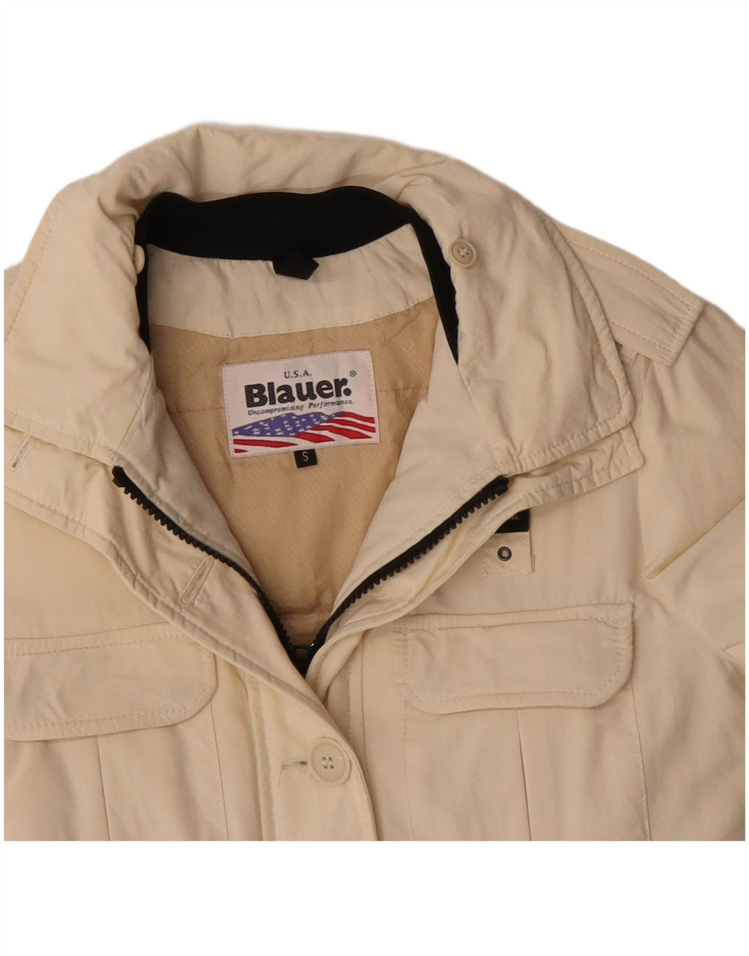 Куртка женская оверсайз в стиле милитари Blauer UK 10, маленькая, бежевая