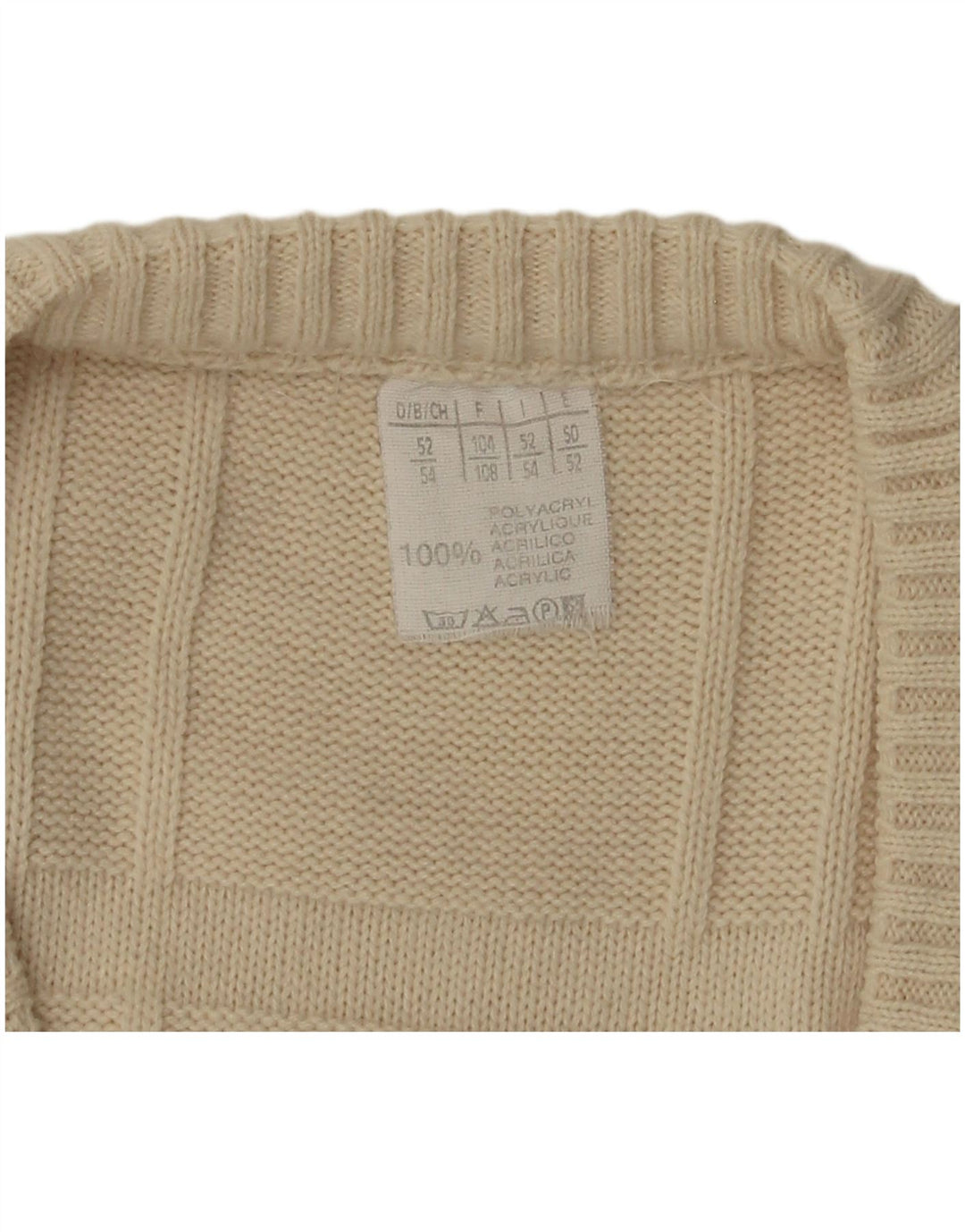 Мужская майка-майка VINTAGE IT 52/54, большой кремовый полиакрил