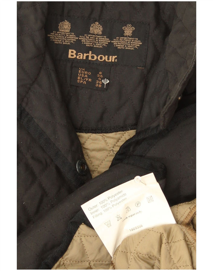 Женская стеганая куртка Barbour UK 8 маленькая черная из полиэстера