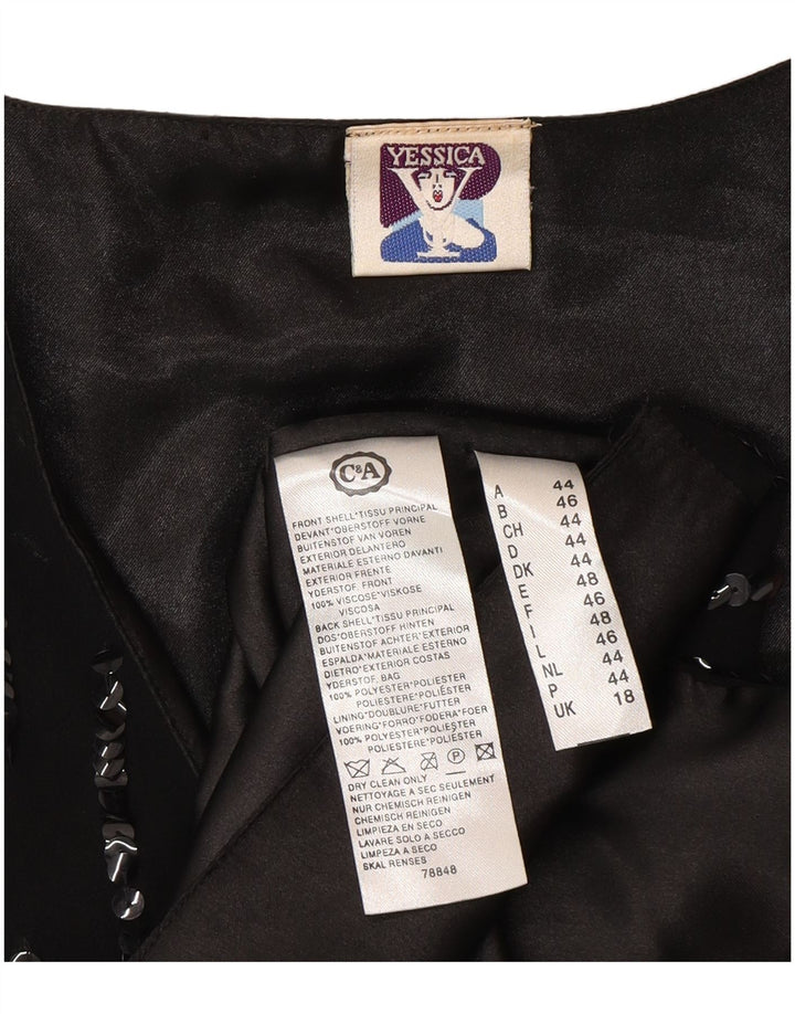 Женский жилет Yessica UK 18 XL, черный полиэстер с геометрическим рисунком