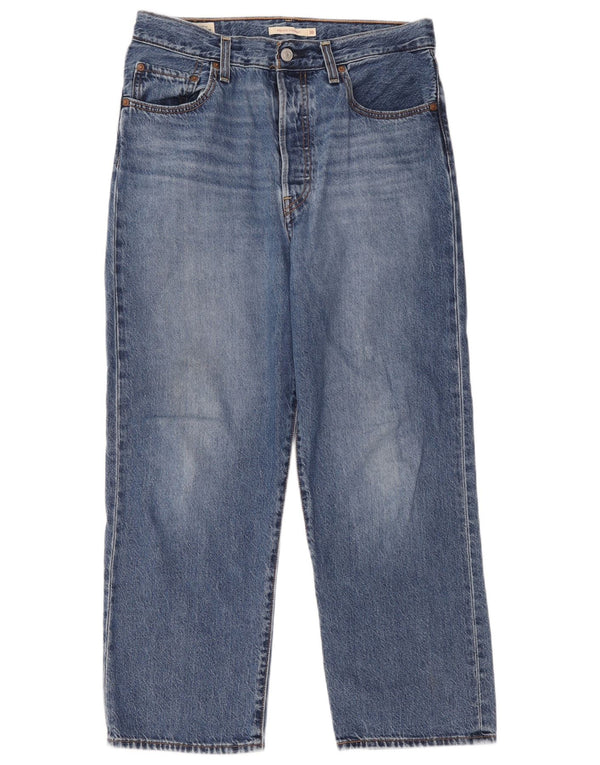 Женские прямые джинсы Levi's Ribcage с высокой талией W30 L27, синий хлопок