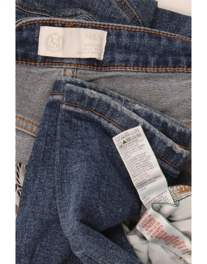 Мужские свободные джинсы Marks & Spencer W38 L31 темно-синие, хлопок