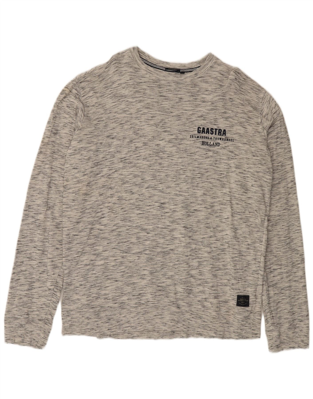 GAASTRA Мужской топ с длинным рукавом 3XL, серый хлопок с крапинками