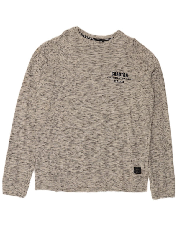 GAASTRA Мужской топ с длинным рукавом 3XL, серый хлопок с крапинками