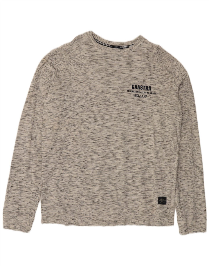 GAASTRA Мужской топ с длинным рукавом 3XL, серый хлопок с крапинками