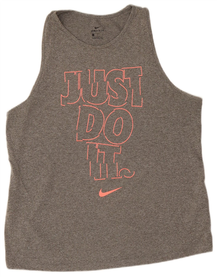 Женский жилет с графическим принтом Nike Dri Fit UK 16, большой серый полиэстер